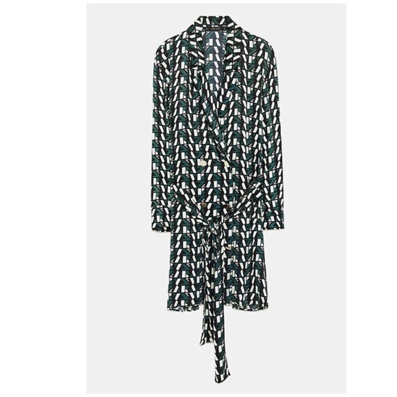 Zara NWT Satin Effect Logo Dress XL - Picture 2 of 12